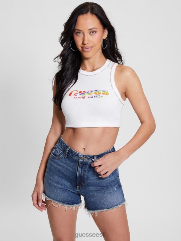 öko love tank top puhas valge GUESS kehakate naised BB4BB1054