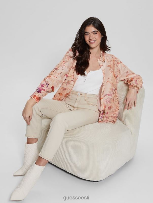 öko roosiline linane topp taastatud romantika GUESS kehakate naised BB4BB1136