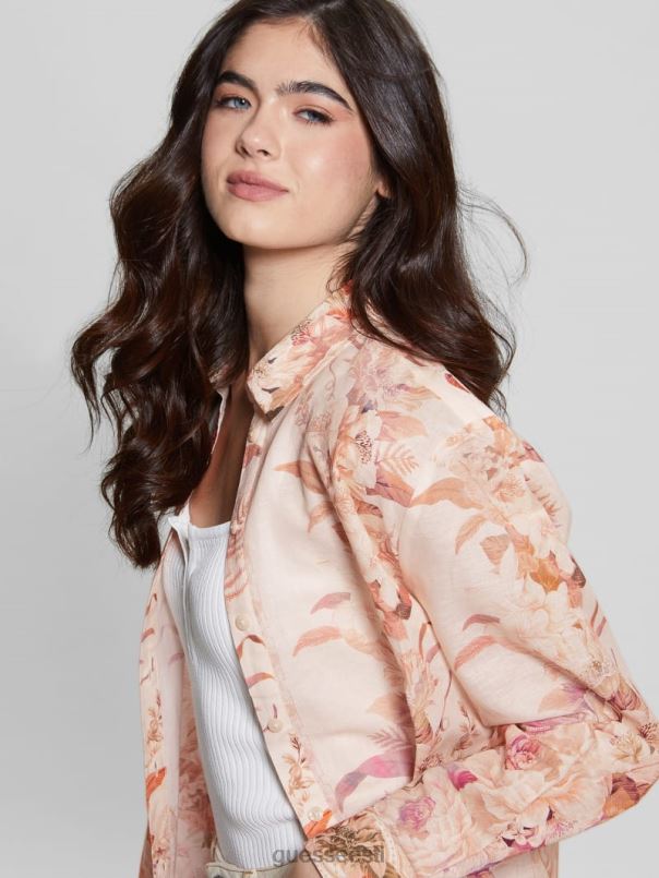 öko roosiline linane topp taastatud romantika GUESS kehakate naised BB4BB1136