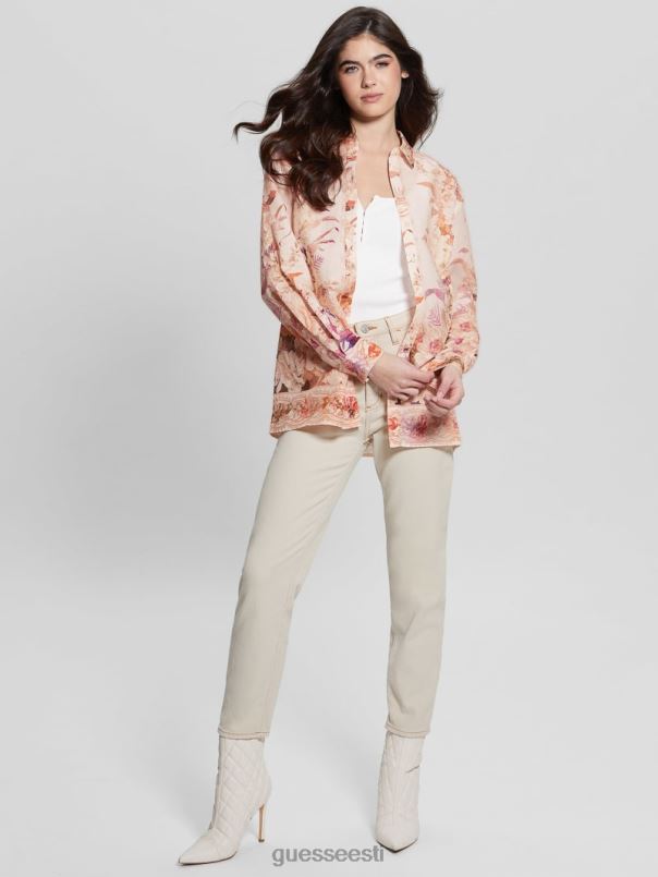 öko roosiline linane topp taastatud romantika GUESS kehakate naised BB4BB1136