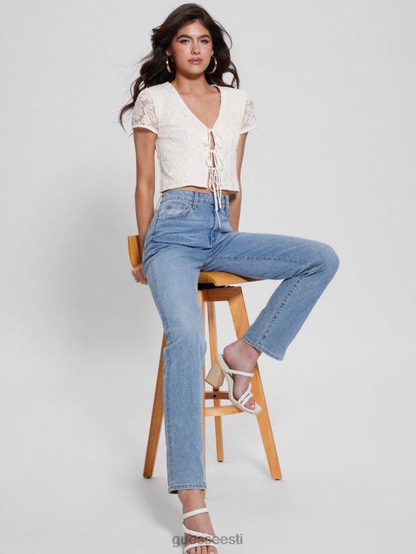 nia pitsiline top kreemjas valge GUESS kehakate naised BB4BB1012