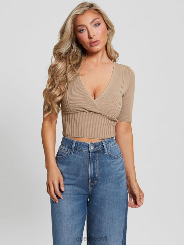 pehme sidemega v-kaelusega ülaosa märg liiv GUESS kehakate naised BB4BB938