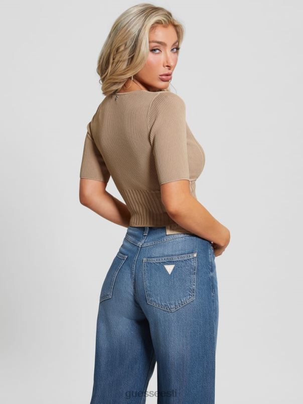pehme sidemega v-kaelusega ülaosa märg liiv GUESS kehakate naised BB4BB938
