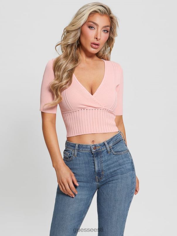 pehme sidemega v-kaelusega ülaosa virsikukreem GUESS kehakate naised BB4BB974