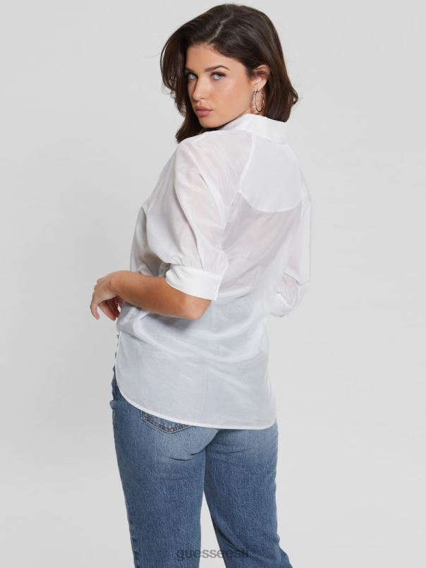 poolvarrukatega poolvarrukas topp puhas valge GUESS kehakate naised BB4BB999