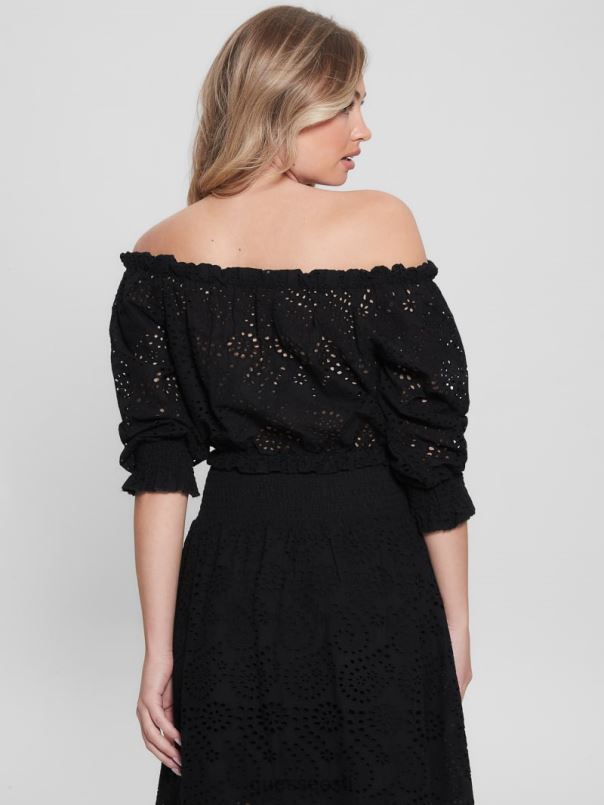 rafa-aasaga õlapealne ülaosa must GUESS kehakate naised BB4BB1146