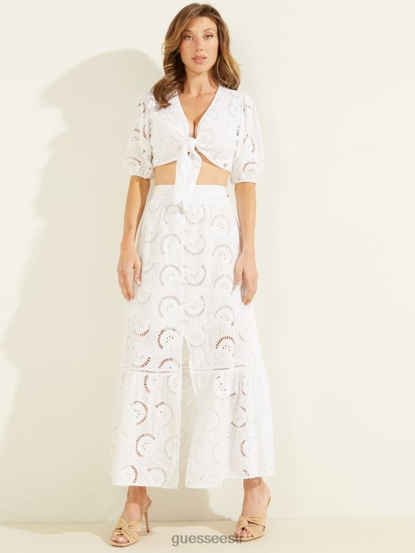 silvia aasaga top puhas valge GUESS kehakate naised BB4BB1589