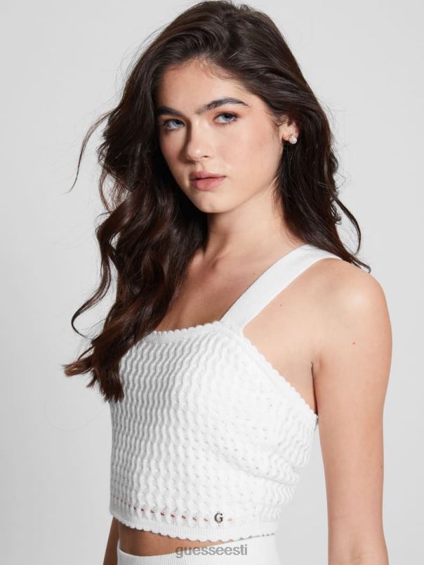 yasmina lipsuga crop top tuvi valge GUESS kehakate naised BB4BB1300