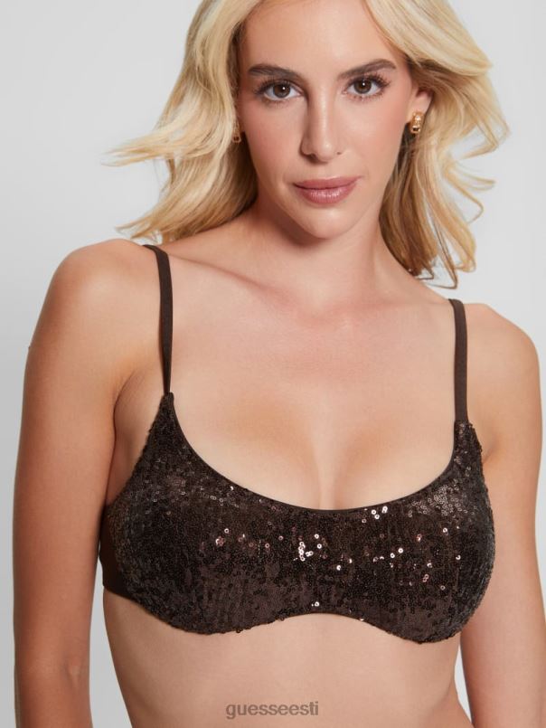 litritega bralette bikiinitops tume kastanpruun GUESS kehakate naised BB4BB2543