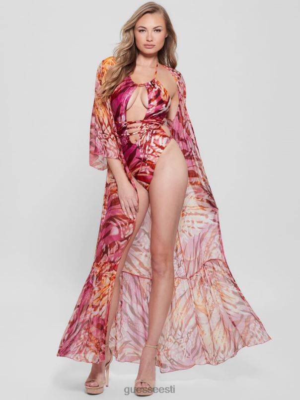 pikk siidisegu kimono värvikas loomalikum GUESS kehakate naised BB4BB2571