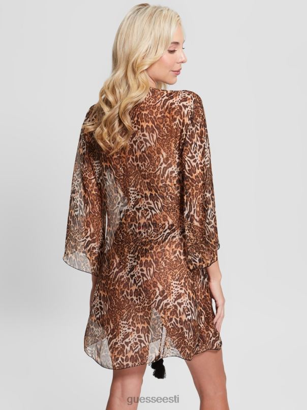 siidisegu kimono ikooniline leopardi kombinatsioon GUESS kehakate naised BB4BB2535