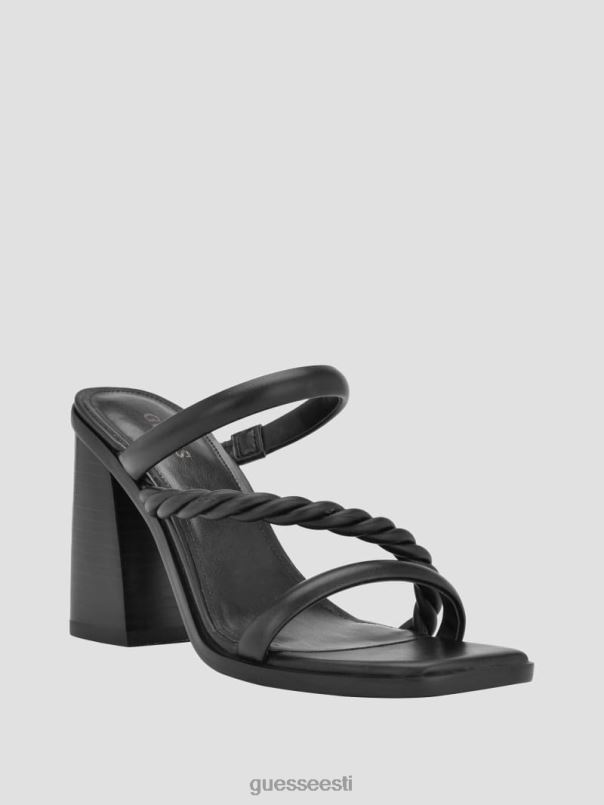 barper rihmaga puidust kontsaga sandaalid must GUESS jalatsid naised BB4BB3411