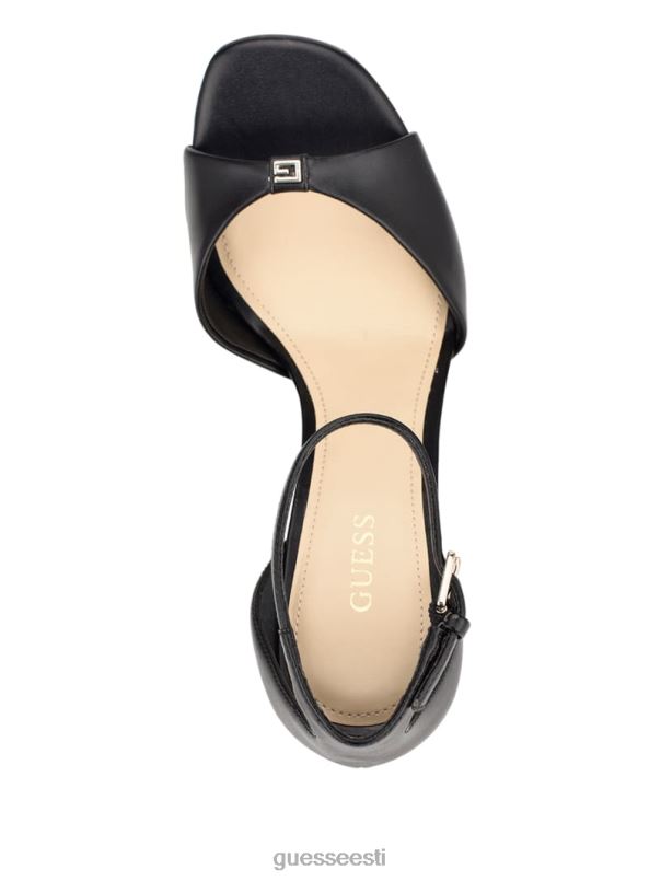 ellsyn platvormiga tikk-sandaalid must patent GUESS jalatsid naised BB4BB3444