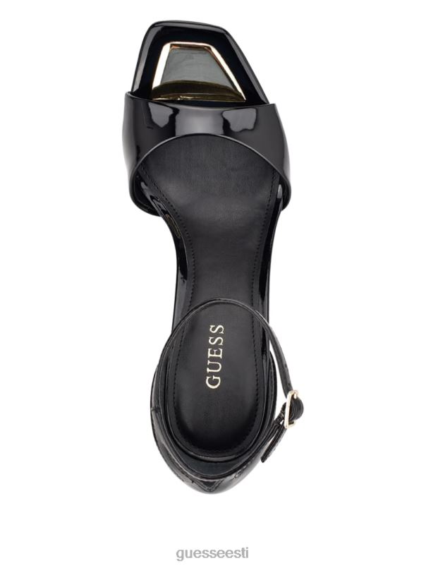 jumalikud kontsaga sandaalid must patent GUESS jalatsid naised BB4BB3428