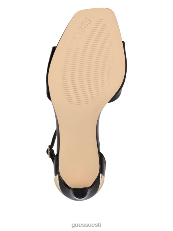 jumalikud kontsaga sandaalid must patent GUESS jalatsid naised BB4BB3428