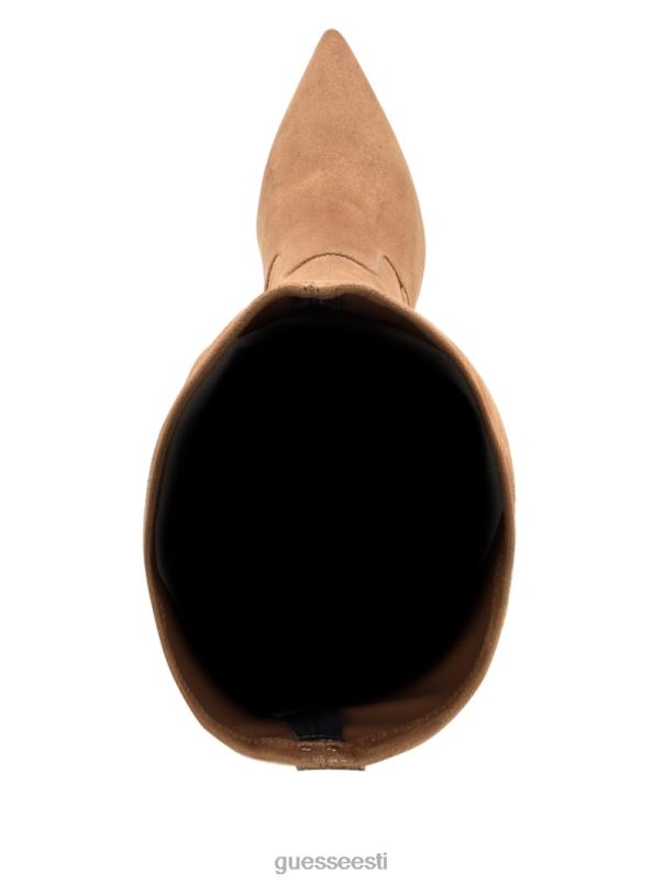 paremad kunstseemisnahast üle põlve saapad keskmine pruun GUESS jalatsid naised BB4BB3525