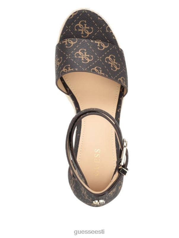 hidy logoga espadrillkiilud keskmine pruun GUESS jalatsid naised BB4BB3418