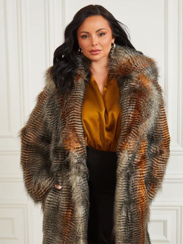 alexandra kunstkarusnahast mantel mikrotriibuline karusnahk GUESS kehakate naised BB4BB1860