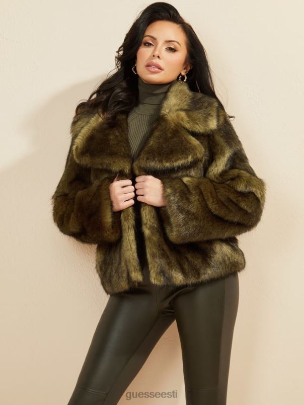 gwenda kunstkarusnahast jope lancer roheline multi GUESS kehakate naised BB4BB1928