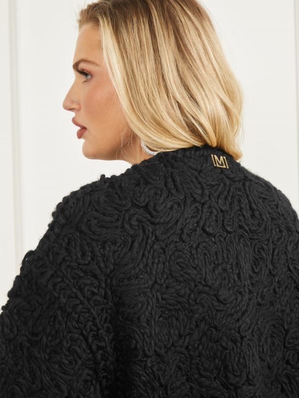 punutud villasegu mantel must GUESS kehakate naised BB4BB1872