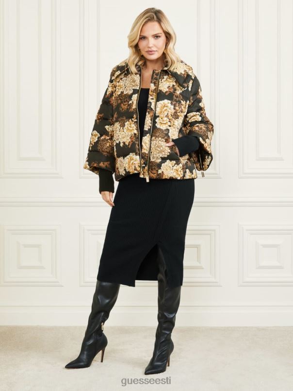 sharon puffer jope pärast tumedat lilleprinti GUESS kehakate naised BB4BB1946