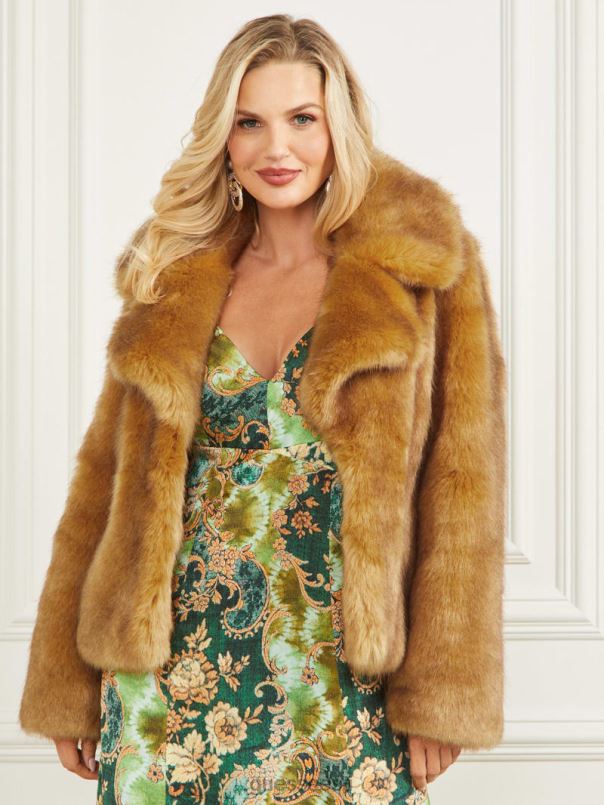 uus gwenda kunstkarusnahast jope kaamel GUESS kehakate naised BB4BB1896