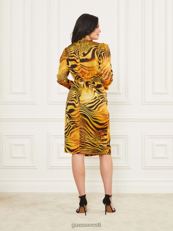 kleit kuldne päikeseloojangutrükk GUESS kehakate naised BB4BB739