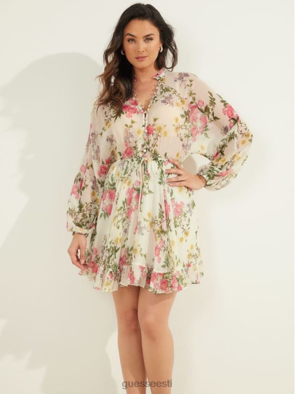 kroonlehepoos siidist kleit kroonlehepoos valge GUESS kehakate naised BB4BB721