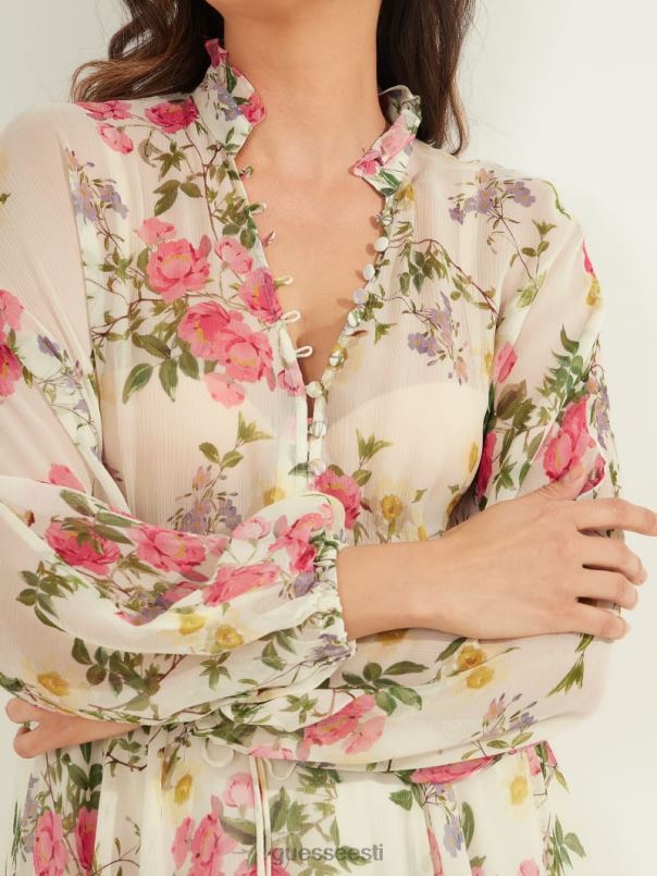 kroonlehepoos siidist kleit kroonlehepoos valge GUESS kehakate naised BB4BB721