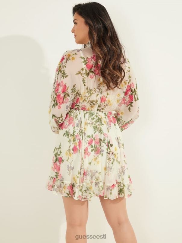 kroonlehepoos siidist kleit kroonlehepoos valge GUESS kehakate naised BB4BB721