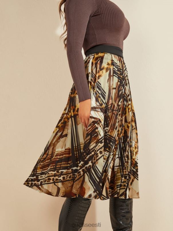 leopardijoontega plisseeritud seelik leopardi jooned GUESS kehakate naised BB4BB2321