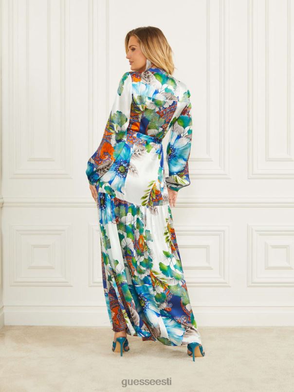 õnnevõlus siidist maksikleit õnnevõlu trükk GUESS kehakate naised BB4BB426