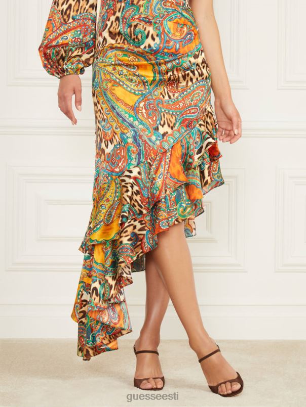 tricia volangidega kleit fööniksi tõusev trükk GUESS kehakate naised BB4BB697