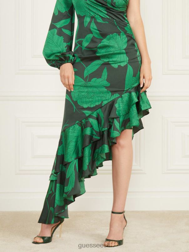 tricia volangidega kleit nostalgiatrükk GUESS kehakate naised BB4BB764