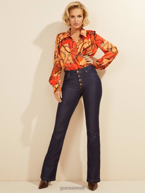 mini flare teksapüksid sinine loputuspesu GUESS kehakate naised BB4BB50