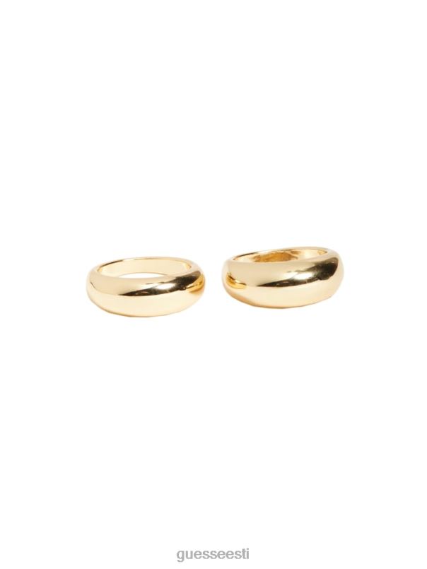 14k kullatud kuppelsõrmuse komplekt hõbe/kuld GUESS tarvik naised BB4BB3927