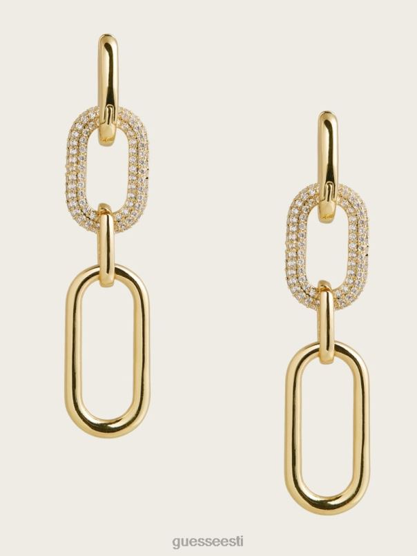 14k kullatud sillutatud kirjaklambriga kõrvarõngas hõbe/kuld GUESS tarvik naised BB4BB3864