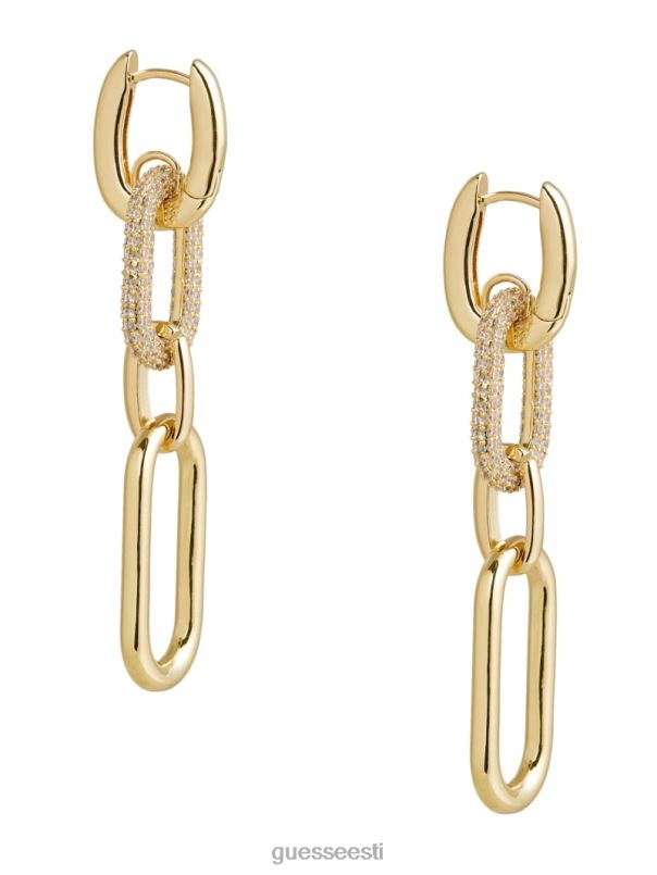 14k kullatud sillutatud kirjaklambriga kõrvarõngas hõbe/kuld GUESS tarvik naised BB4BB3864