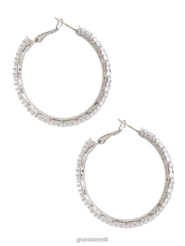 roodiumiga kaetud suur kristallist rõngaskõrvarõngas hõbe/kuld GUESS tarvik naised BB4BB3931