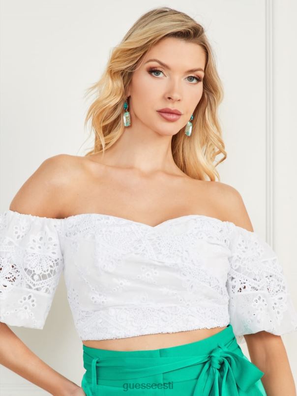 cassandra crop top blanc pur GUESS kehakate naised BB4BB987