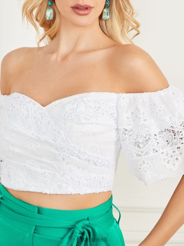 cassandra crop top blanc pur GUESS kehakate naised BB4BB987