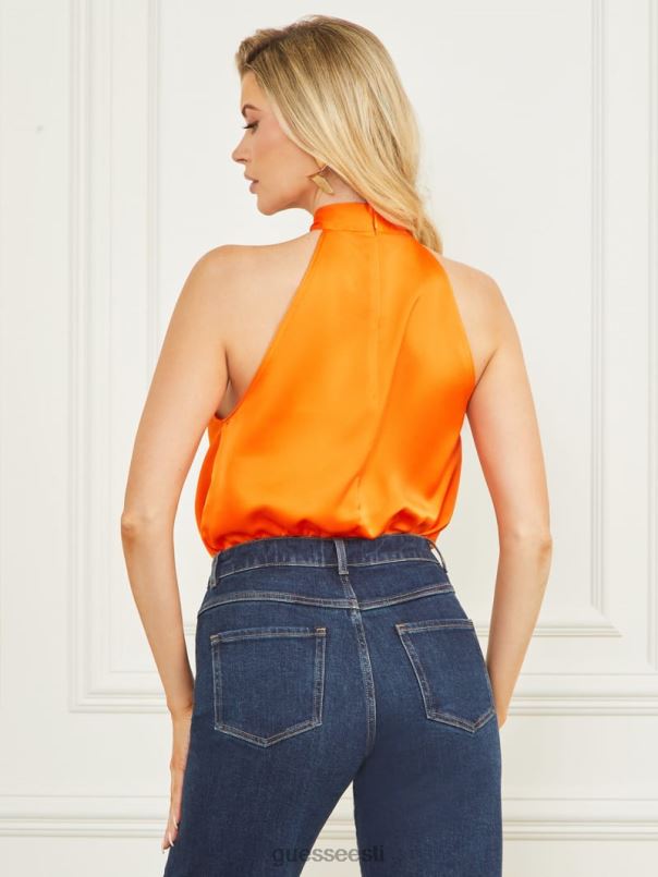 frida satiinist top ülimalt oranž GUESS kehakate naised BB4BB1080