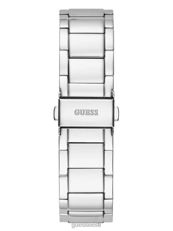 eksponeeritud sihverplaadiga analoogkell hõbedane GUESS tarvik naised BB4BB3569