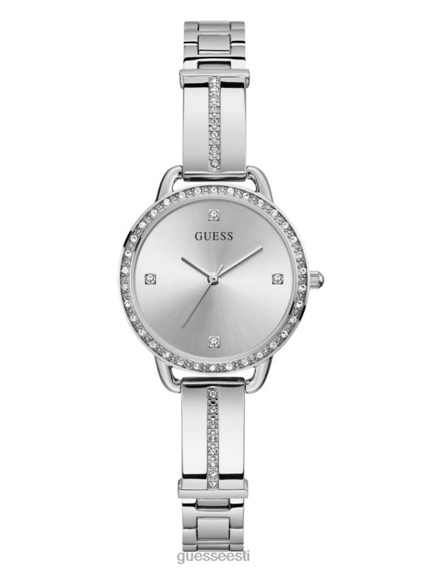 kristallist analoogkell hõbedane GUESS tarvik naised BB4BB3644