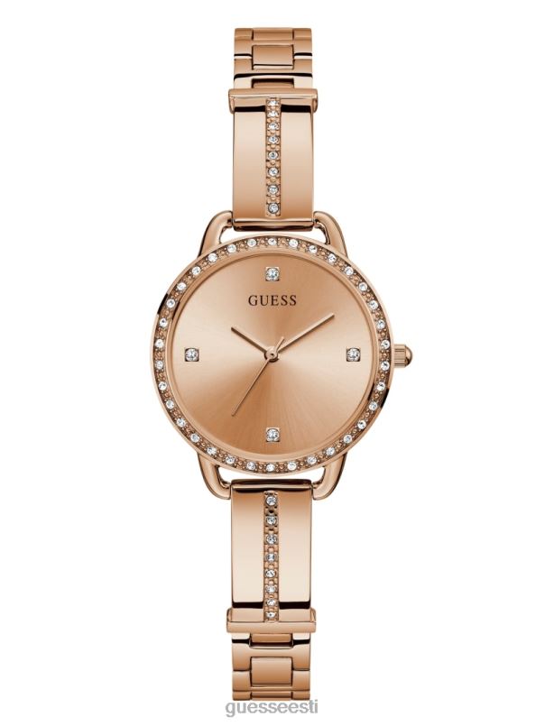 kristallist analoogkell roosa kuld GUESS tarvik naised BB4BB3595