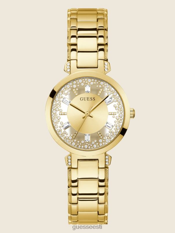 läbipaistev analoogkell kullast GUESS tarvik naised BB4BB3632