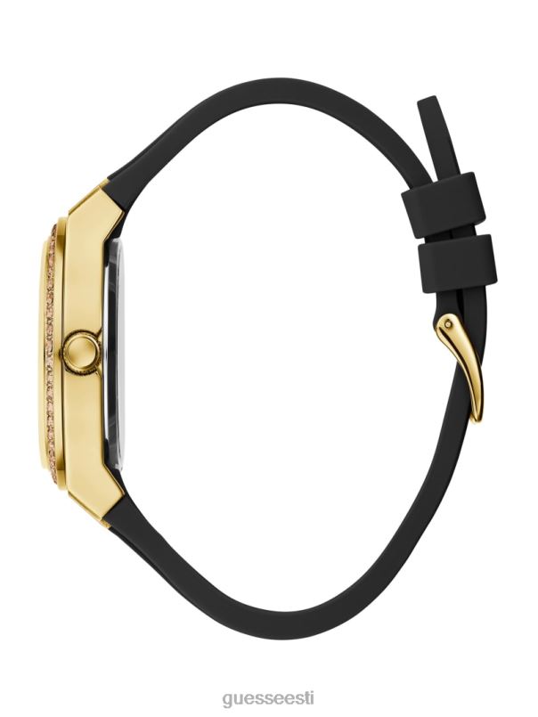 läbipaistvast silikoonist analoogkell kuldne toon ja must GUESS tarvik naised BB4BB3600