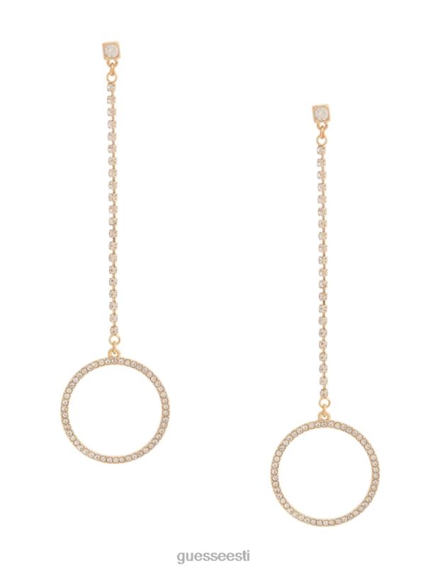 rhinestone pave ring lineaarsed kõrvarõngad kullast GUESS tarvik naised BB4BB3918