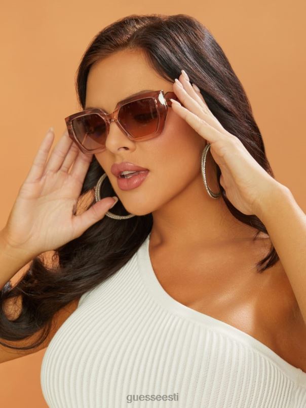 emilia geomeetrilised plastikust päikeseprillid pruun GUESS tarvik naised BB4BB3681