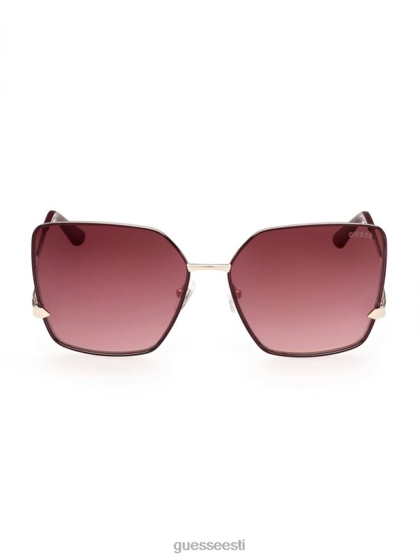 ülisuured ruudukujulised siksakilised päikeseprillid kullast GUESS tarvik naised BB4BB3766